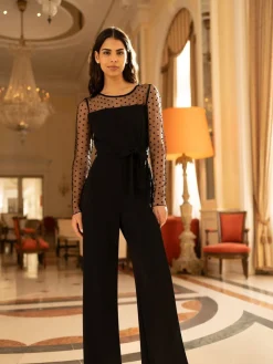 jumpsuit met stippen van stretch gaas*Yumi