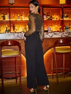 Sequin Wrap Over Jumpsuit*Yumi Clearance