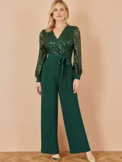 Sequin Wrap Over Jumpsuit*Yumi Clearance