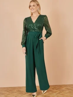 Sequin Wrap Over Jumpsuit*Yumi Clearance