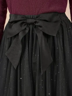 Sparkle Mesh Tulle Skirt With Satin Bow*Yumi Sale