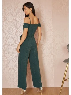 stretchy Bardot-jumpsuit met glitters*Yumi Outlet