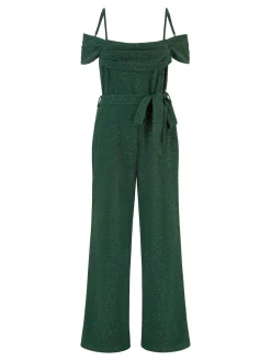 stretchy Bardot-jumpsuit met glitters*Yumi Outlet