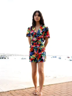 Tropical Leaf Print Playsuit*Yumi Clearance