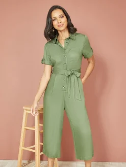 Twill Viscose Utility Jumpsuit*Yumi Online