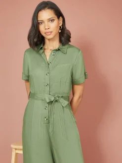 Twill Viscose Utility Jumpsuit*Yumi Online