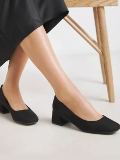 - Heavenly Soles By Low Block Heels Court Shoes*JD Williams