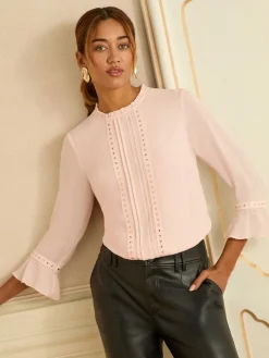 - Hardware Detail Flute Sleeve Blouse*Love & Roses Best