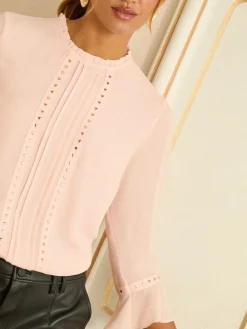 - Hardware Detail Flute Sleeve Blouse*Love & Roses Best