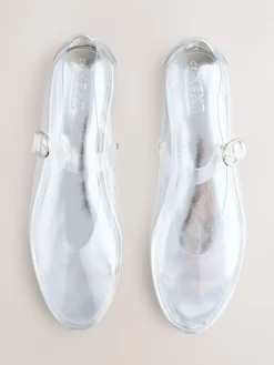 Zilver - Forever Comfort® Mary Jane-schoenen van vinyl met ronde neus*Next New