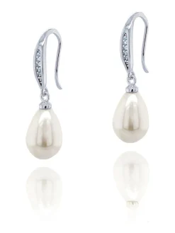 - Salford oorbellen met kristal en parel*Ivory & Co Clearance