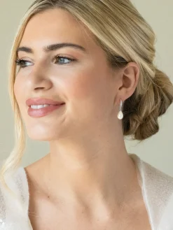 - Salford oorbellen met kristal en parel*Ivory & Co Clearance