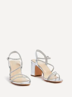 - Kira sandalen met bandjes met stras en blokhak*Linzi New