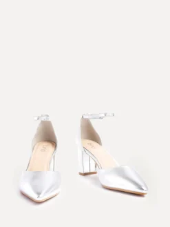 Zilver - Leona pumps met blokhak en dichte hiel*Linzi Outlet