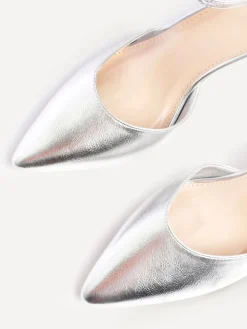 Zilver - Leona pumps met blokhak en dichte hiel*Linzi Outlet