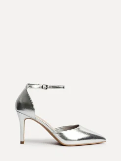 Zilver - Thea Stiletto pumps en hakken met gesloten rug en enkelbandje*Linzi Outlet