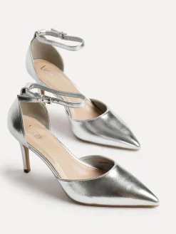 Zilver - Thea Stiletto pumps en hakken met gesloten rug en enkelbandje*Linzi Outlet