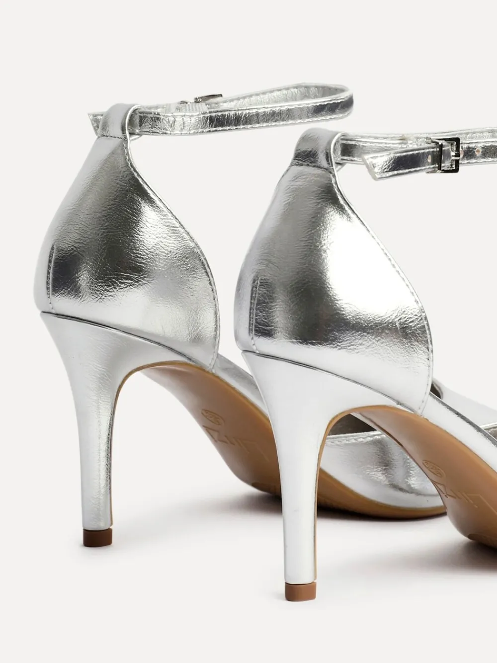 Zilver - Thea Stiletto pumps en hakken met gesloten rug en enkelbandje*Linzi Outlet