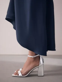 Zilver - Sandalen met blokhak*Next Clearance