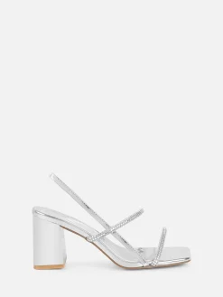 - Mayaa Diamante Slingback Block Heeled Sandals*Simmi London