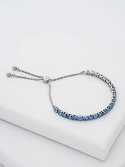 Zilver/blauw - Tone Melrah: Iconische kristallen schuifarmband, heldere kristallen*Ted Baker Hot