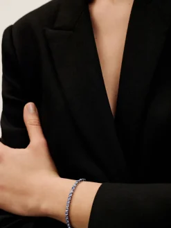 Zilver/blauw - Tone Melrah: Iconische kristallen schuifarmband, heldere kristallen*Ted Baker Hot