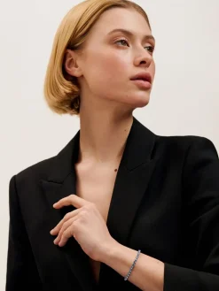 Zilver/blauw - Tone Melrah: Iconische kristallen schuifarmband, heldere kristallen*Ted Baker Hot