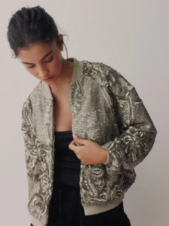 Zilveren lovertjes - Bomberjack*Next Sale