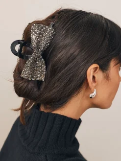 Zilverkleurig - Bow Sparkle Claw Clip*Next New