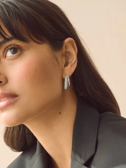 - Dubbele grote oorringen met glitter*Next