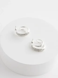 - Dubbele grote oorringen met glitter*Next