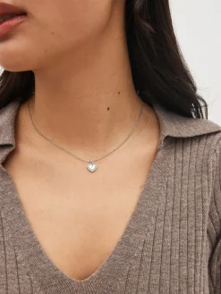 Zilverkleurig - Halsketting met initiaal en hartje*Next