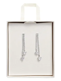 Zilverkleurig - Oorhangers met kristal*Next Online