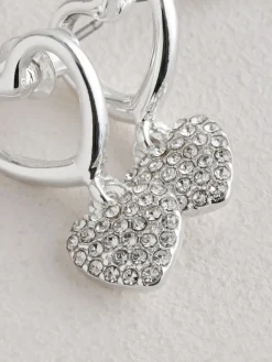 - Oorknopjes met glinsterend hartje met hanger*Next Outlet