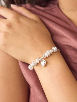 Zilverkleurig - Pearl Effect Popcorn Beaded Pully Bracelet*Next