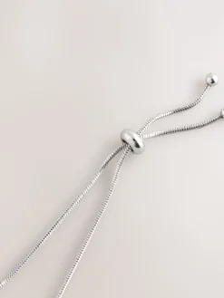 Zilverkleurig - Pearl Effect Popcorn Beaded Pully Bracelet*Next