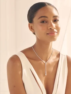 Zilverkleurig - Y-ketting met ronde schakels*Next Discount