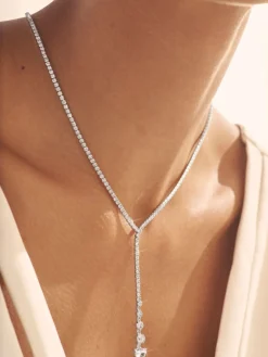 Zilverkleurig - Y-ketting met ronde schakels*Next Discount