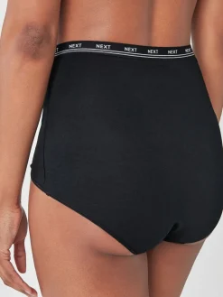 Zwart - 4 Katoenen slipjes met logotailleband*Next Outlet