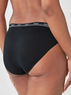 Zwart - 4 Katoenen slipjes met logotailleband*Next Sale