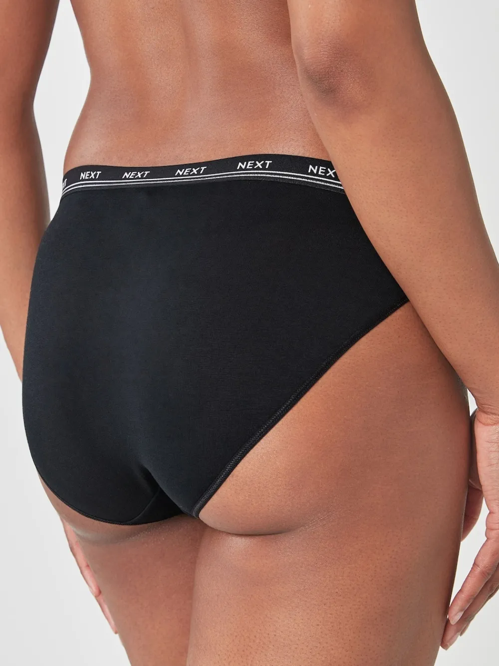 Zwart - 4 Katoenen slipjes met logotailleband*Next Sale