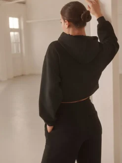 Zwart - Actieve cropped hoodie*Next Discount