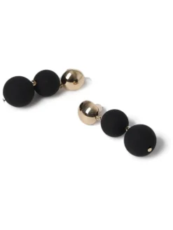 - Matte Sphere Drop Black Earrings*Aela Clearance