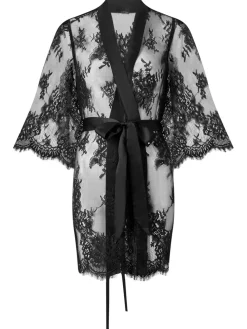 Zwart - Availing All Over Lace Robe*Ann Summers Sale