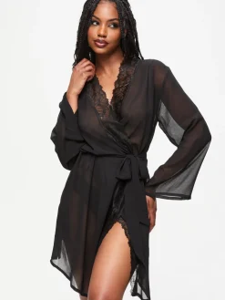 Zwart - The Promising Chiffon Robe*Ann Summers Clearance