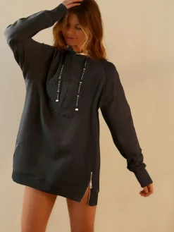 Zwart - Longline Hoodie*B by Ted Baker Outlet