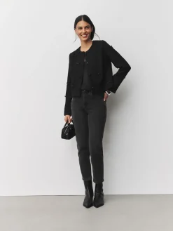 Zwart - Bouclé jackje met kralenstrik*Next