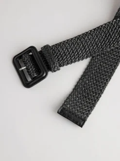 Zwart - Brede riem met raffia-effect*Next Discount