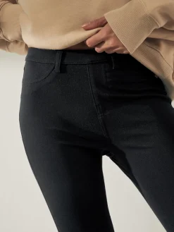 Zwart - Cropped denim jersey legging*Next Discount