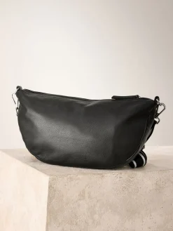 Zwart - Crossbodytas van leer met band*Next New